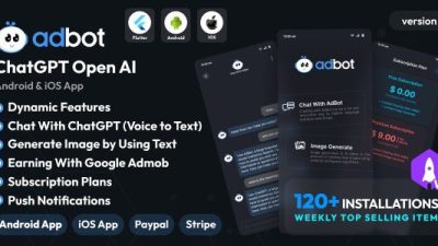 AdBot v2.3 – ChatGPT Open AI Android and iOS App