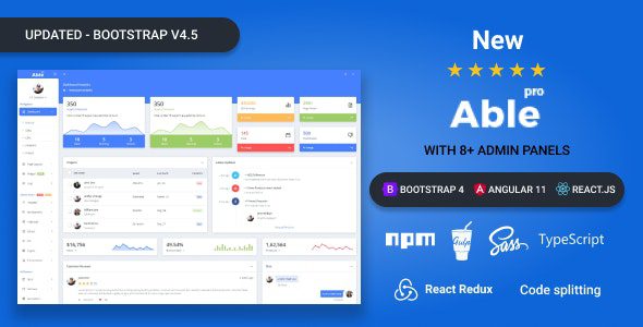 Able pro [March 25, 2022] Bootstrap 5, Angular 13 & React Admin Template