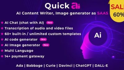 QuickAI OpenAI Nulled AI Writing Assistant and Content Creator as SaaS Free Download
