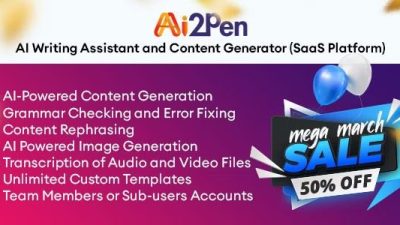 Ai2Pen Nulled AI Writing Assistant and Content Generator (SaaS Platform) Free Download