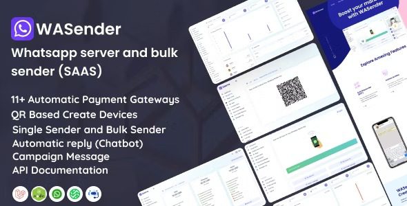 WASender Nulled Whatsapp server and bulk sender (SAAS) Free Download