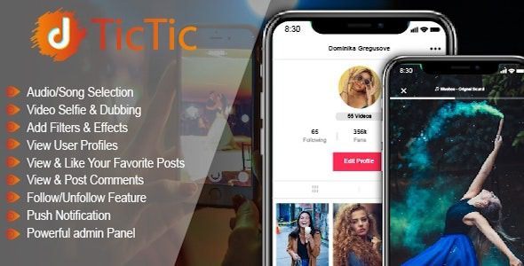TicTic IOS Nulled media app for creating and sharing short videos Download