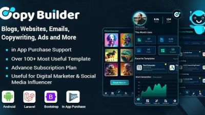 Copy Builder Nulled OpenAI ChatGPT AI Writing Assistant, AI Image Generator, and Content Creator as SaaS Free Download