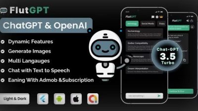FlutGpt Nulled ChatGPT Flutter Full Application Art Generator ADMOB Subscription Plan Free Download
