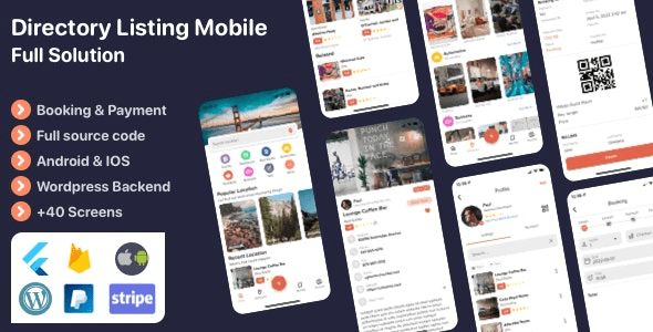 Listar FluxPro v1.2.2 Flutter mobile directory listing & booking – WordPress Backend