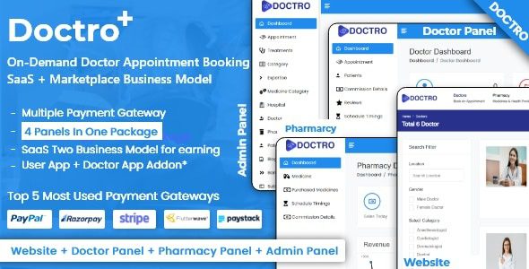 v5.2.0 On-Demand Doctor Appointment Booking SaaS Marketplace Business Model [Activated]