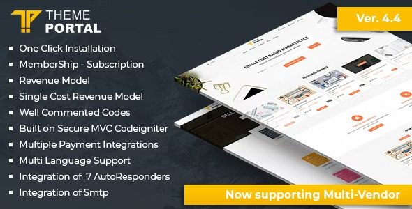 Theme portal multi-vendor eCommerce marketplace Nulled sell digital products, themes, plugins, php script