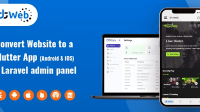 DTWeb Nulled Convert Website to a Flutter App multiple webapp supprot Laravel admin panel Free Download