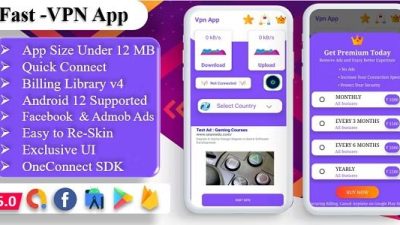 Fast-Pro VPN App Free Download VPN Unblock Proxy VPN In App Purchase High Secure VPN Admob Ads Nulled