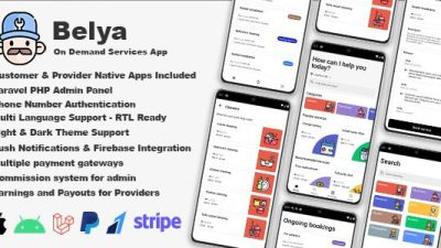 Belya On Demand Service App Customer & Provider Apps with Admin Panel Free Download