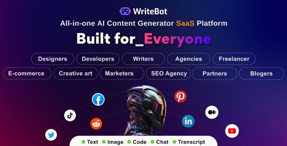 WriteBot AI Content Generator SaaS Platform v1.8.0