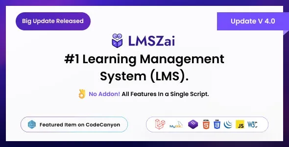 LMSZAI v4.1 Learning Management System (Laravel) + LMSzai Ai Addon