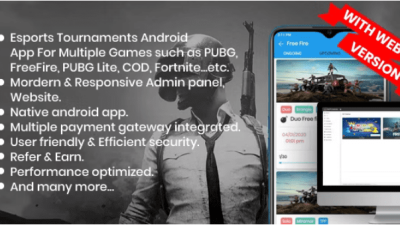 BattleMania With Web version Tournament App with Website & Admin Panel for PUBG Free Download