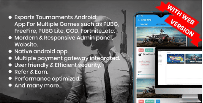 BattleMania With Web version Tournament App with Website & Admin Panel for PUBG Free Download