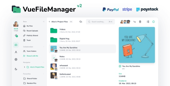 Fixed* Vue File Manager Pro v2.2.7 – Your Professional Storage Cloud Platform [Regular License] [Activated]