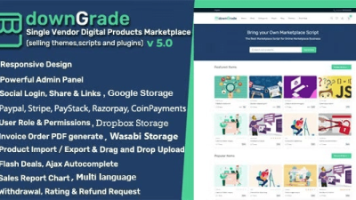 downGrade v5.0 Single Vendor Digital Products Marketplace