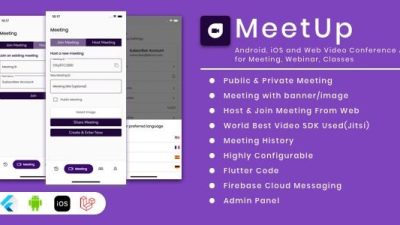 MeetUp v.2.4.0 – Android, iOS and Web Video Conference App for Meeting, Webinar, Classes