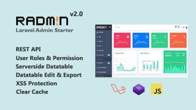 Radmin v3.5.0 Laravel Admin starter with REST API, User Roles & Permission