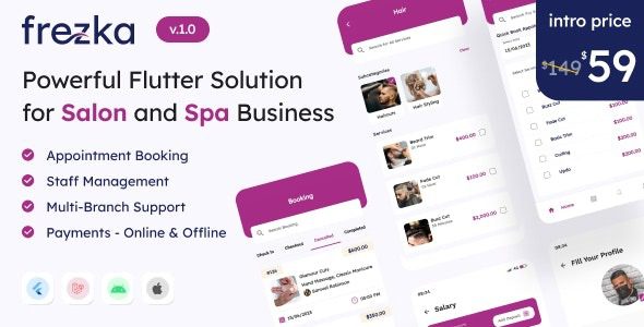 Frezka - All-in-one Salon & Spa Business Solution in Flutter + Laravel Free Download