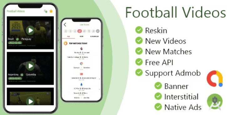 Football Videos ODDs Comparison and Live Score App + Admob Free Download