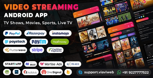 Video Streaming Android App v1.4 (TV Shows, Movies, Sports, Videos Streaming, Live TV)