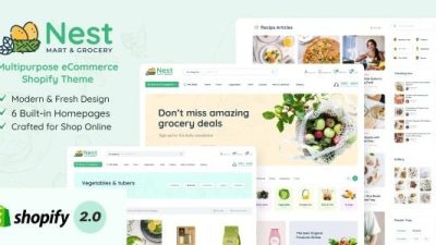 Nest Nulled Grocery Store eCommerce Shopify Theme Free Download