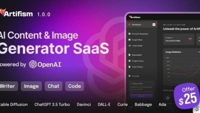 Artifism AI Content & Image Generator SaaS Nulled