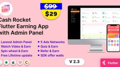 Cash Rocket v2.3 – Flutter Online Earning App with Admin Panel