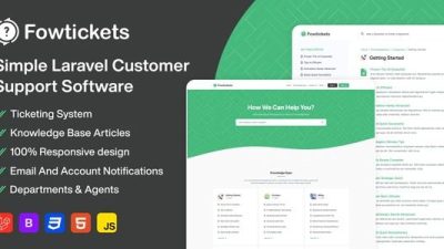 [Activated] Fowtickets v.2.0.0 – Advanced Laravel HelpDesk & Ticket System