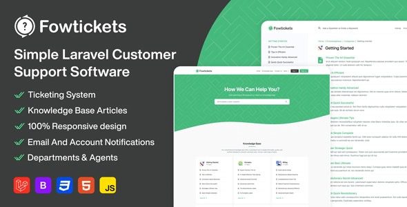 [Activated] Fowtickets v.2.0.0 – Advanced Laravel HelpDesk & Ticket System