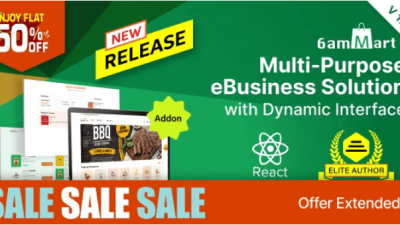 6amMart React User Website Free Download