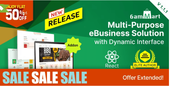 6amMart React User Website Free Download