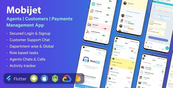 Mobijet ADMIN v1.0.15 Manage & Monitor Agents, Customer & Payments | Android & iOS Flutter app