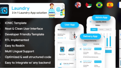 Quickwash 6 App Template Laundry Booking App Single Vendor Laundry App Laundry Ordering App Free Download