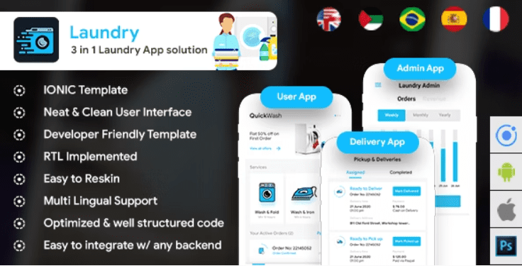 Quickwash 6 App Template Laundry Booking App Single Vendor Laundry App Laundry Ordering App Free Download