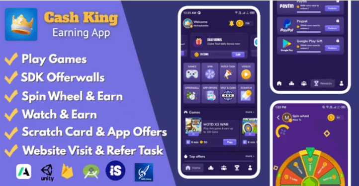 Cash King Android Earning App with Admin Panel Free Download