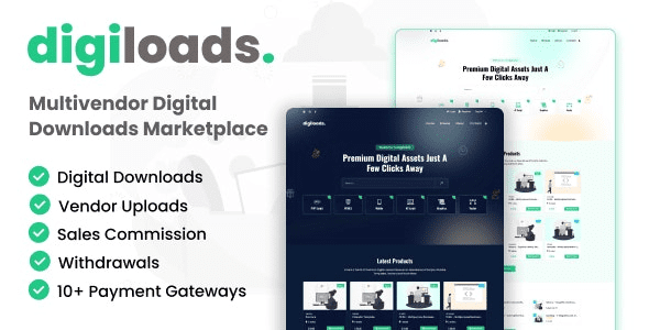 Digiloads v1.0.1 Multivendor Digital Downloads Marketplace