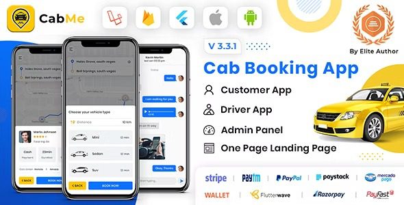 CabME Flutter Complete Taxi Booking Solution (siddhiinfosoft) Free Download