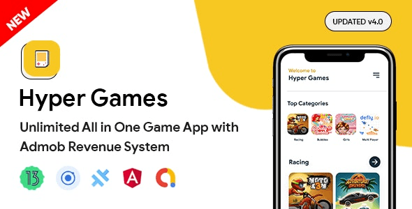 Hyper Games v4.0.0 All in One Game App | AdMob | Unlimited Games | Android + iOS App