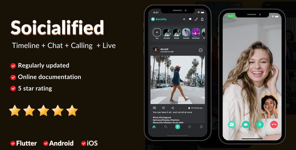 Fixed* Social media app clone Timeline + Node.js socket Chat + Calling + Live – Social media sharing app – iOS,Android,Admin panel v2.2