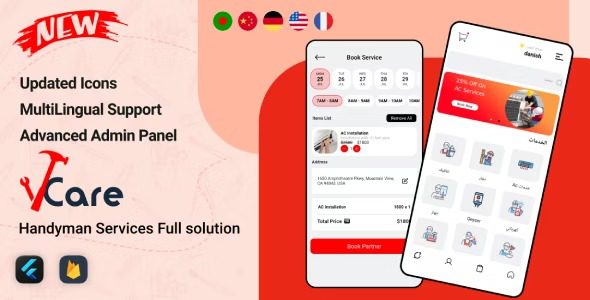 VCare Handyman Home Services Complete Solution Free Download
