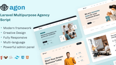 Agon v1.10.5 Laravel Multipurpose Agency Script [Activated]