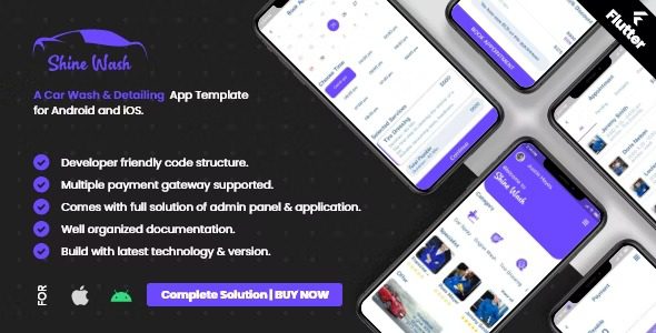 Car Wash Booking System with mobile apps android Ios Flutter Free Download