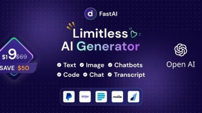 FastAi SaaS AI Content Voice Text Image Chat & Code Generator Free Download