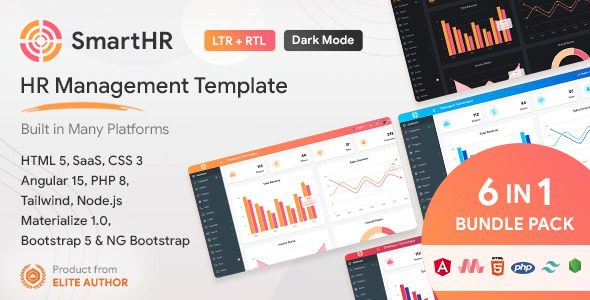 SmartHR - HRMS, Payroll, and HR Project Management Admin Dashboard Template Free Download