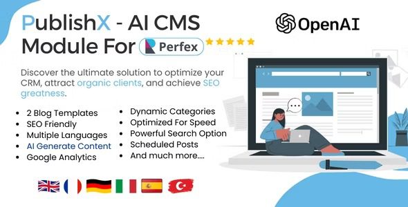 PublishX AI Powered CMS For Perfex CRM Free Download