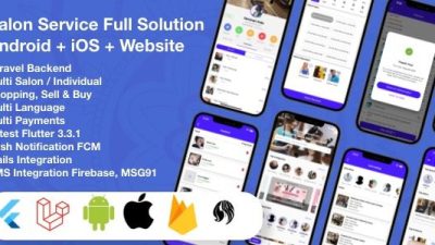 v4.0 – Multi Salon, Individual Appointments Booking System Full App Solution Flutter / Laravel / Angular