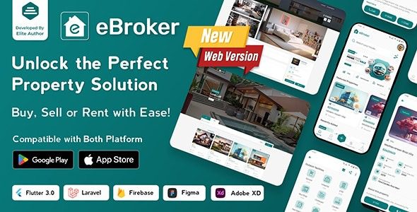 Fixed* eBroker v1.0.8 Real Estate Property Buy-Rent-Sell Flutter app with Laravel Admin Panel