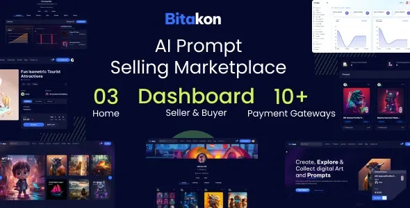 v1.0.4 Bitakon AI Prompt Buy Selling Marketplace (Multi Seller)