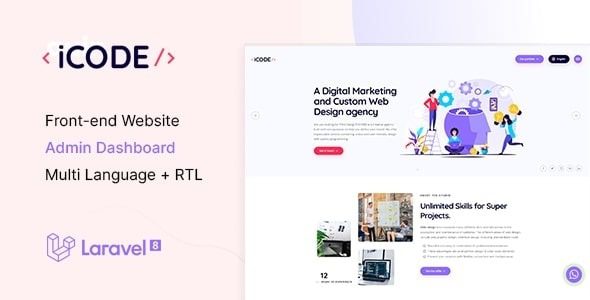 iCode (v1.0) Multipurpose Website CMS & Creative Agency Management System